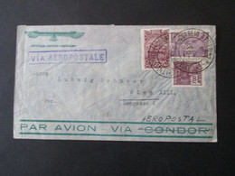 Brasilien 1932 Luftpostbeleg Violetter Stempel Via Aeropostale Mit Flugpostmarke Nr. 337 Nach Wien Gesendet - Cartas & Documentos