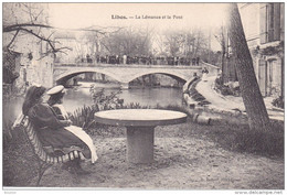 BUI- LIBOS  EN LOT ET GARONNNE  LA LEMANCE ET LE PONT   CPA  ANIMEE ASSEZ RARE - Libos