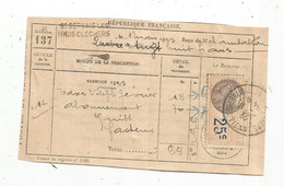 Reçu , Taxes Téléphoniques , Recette Des Impôts ,  86 , SAINT GERVAIS LES TROIS CLOCHERS , 1933 , Timbré , 2 Scans - Zonder Classificatie