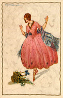 Art Déco Art Nouveau Jugendstil * CPA Illustrateur T. CORBELLA * N°1024 * Femme & Fleurs * Robe Mode - Corbella, T.