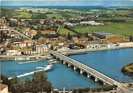 70-GRAY- VUE AERIENNE LE PONT DE PIERRE ET LE BARRAGE SUR LA SAÔNE - Gray