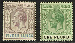 1912 - 19 5s Dull Purple And Blue And £1 Green And Black, Wmk MCA, Geo V, SG 88/89a, Very Fine Mint. (2 Stamps) For More - Andere & Zonder Classificatie