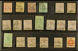 1885-89 ALL DIFFERENT USED QV COLLECTION Presented On A Stock Card & Includes 1885-87 COGH Overprinted 1d To 1s (SG 5/8) - Andere & Zonder Classificatie