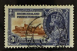 1935 SILVER JUBILEE VARIETY 3d Brown And Deep Blue With "vertical Hairline Immediately To Left Of Round Tower" Positiona - Andere & Zonder Classificatie