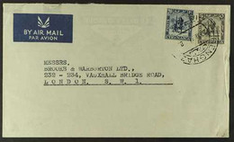 CYRENAICA 1951 (20 Dec) Commercial Airmail Cover To London Bearing "Mounted Warrior" 5m Grey-black And 20m Blue (SG 140  - Italiaans Oost-Afrika