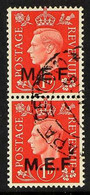 MIDDLE EAST FORCES 1942 1d Scarlet VERTICAL SE-TENANT PAIR With "M.E.F." Types M2 & M2a Overprints, SG M6b, Very Fine Cd - Italiaans Oost-Afrika