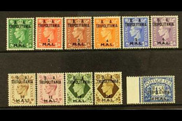 TRIPOLITANIA 1950 "B.A." Set To 24L On 1s (SG T14/23), Plus 24L On 1s Postage Due (SG TD10), Very Fine Mint. (11 Stamps) - Italiaans Oost-Afrika