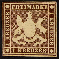 WURTTEMBERG 1859-60 1kr Brown, Imperf Without Silk Thread, Michel 11 Or SG 21, Mint With Close Margins, Exp THOMA BPP. F - Andere & Zonder Classificatie