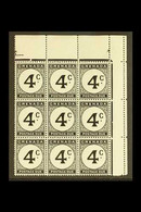 POSTAGE DUES 1952 4c Black WATERMARK ERROR ST. EDWARD CROWN, SG D16b, Within Superb Never Hinged Mint Upper Right Corner - Grenada (...-1974)