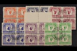 POSTAGE DUES 1963 Complete Set In BLOCKS OF FOUR, SG D5/10, Very Fine Used With Central C.d.s. Postmarks (6 Blocks). For - Noord-Rhodesië (...-1963)