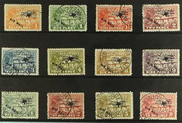 1931 (8 June) "AIR MAIL" Overprints On Native Village Complete Set To 10s, SG 137/78, Used, 2s With Small Thin, Very Fre - Papouasie-Nouvelle-Guinée