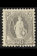 1882-1904 40c Grey "Standing Helvetia, Perf  11¾ X 11¼, Mi 61YCa, SG 149B, Never Hinged Mint For More Images, Please Vis - Andere & Zonder Classificatie