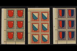 1920 Pro Juventute Set, Mi 153/55, SG J14/16, CORNER BLOCKS OF 6, Never Hinged Mint (3 Blocks = 18 Stamps) For More Imag - Andere & Zonder Classificatie