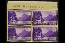 1938 10c+10c Violet "National Fete, Grilled Gum, Mi 326z, SG 387a, MARGINAL BLOCK OF 4, Never Hinged Mint  (4 Stamps) Fo - Altri & Non Classificati