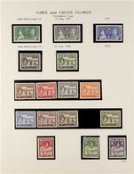 1937-1950 COMPREHENSIVE FINE MINT COLLECTION In Hingeless Mounts On Leaves, All Different, Includes 1938-45 Set (ex 1s Y - Turks- En Caicoseilanden