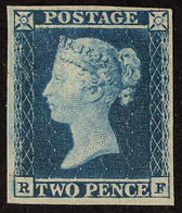 1841 2d Blue, Lettered 'RF', SG 14, Mint With Original Gum, 4 Good Margins, Couple Of Tiny Surface Marks Otherwise Fine  - Andere & Zonder Classificatie