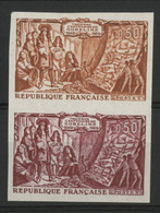 N° 1343 ESSAI NON DENTELE PAIRE Tricentenaire De La Manufacture Des Gobelins. Brun Et Lie De Vin. Neuf */** (MH/MNH). TB - Prove Di Colore 1945-…