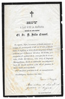 JULIO ERNOUF GUADALAJARA MEXIQUE OCTOBRE 1885 - AVIS DE DECES - 21*13.5 CM - Obituary Notices