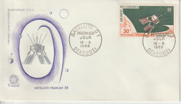 Comores FDC 1966 Satellite PA 17 - Brieven En Documenten
