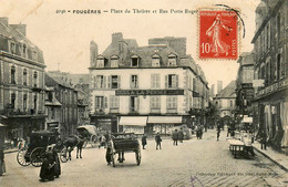 Fougères * Place Du Théatre Et Rue Porte Roger * Mercerie Bonneterie A LA PENSEE - Fougeres