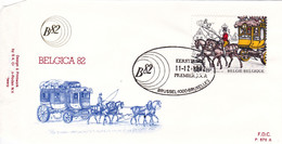 B01-212 Bel PTT 2077 Du Bloc 59   Belgica Diligence FDC P676A 1982-12-11 3€ - 1981-1990