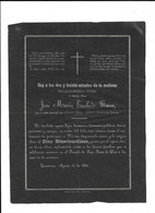 JOSE MARIA ESCOBEDO NAVA ZACATECAS MEXIQUE AOUT 1890 AVIS DE DECES - Décès