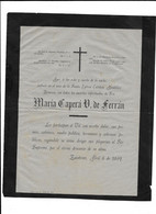 MARIA CAPERA V DE FERRAN ZACATECAS MEXIQUE AVRIL 1894 AVIS DE DECES - Obituary Notices