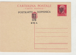 CARTOLINA POSTALE CARTE POSTALE POSTKARTE DOPISNICA 0.75 L JUBLJANSKA POKRAJINA LAIBACH PROVINZ - Ocu. Alemana: Lubiana