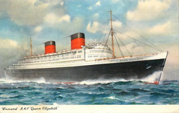 Paquebot R.M.S. RMS QUEEN ELIZABETH * CPA Illustrateur * Cunard - Sonstige & Ohne Zuordnung