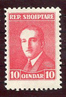 ALBANIA 1925 Definitive 10 Q. Perforated 11½ LHM / *. Michel 136B - Albanië