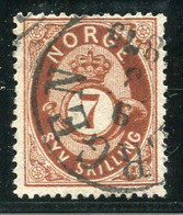 NORWAY 1873 Posthorn 7 Sk. Used. Michel 21 - Usati