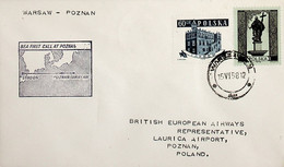 1958 Poland 1st BEA Flight London - Poznan - Warsaw (Link Between Warsaw And Poznan - Return) - Other & Unclassified