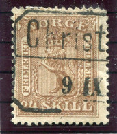 NORWAY 1863 Arms 24 Sk.  Used. Michel 10 - Oblitérés