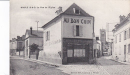 Maule La Rue De L'église, Café Restaurant Au Bon Coin, Rare - Maule