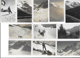 JUNGFRAUJOCH SUISSE EN 1933 LOT DE 19 PHOTOS DONT 18 ANNOTEES - ALPES BERNOISES - Lugares