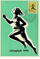 CARTE MAXIMUM PAYS BAS 1956 JEUX OLYMPIQUES - Maximum Cards