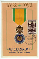 Carte Maximum : Centenaire De La Médaille Militaire - 1950-1959