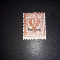 PL2421 REGNO D'ITALIA COLONIE ITALIANE ISOLE EGEO PATMOS 1912 FRANCOBOLLI D'ITALIA SOPRASTAMPA 2 C. "X" - Egeo (Patmo)