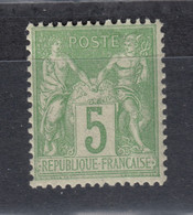# France 106 Sage Type II 5c Vert Jaune  Gomme Origine Sans Charnière Ni Trace MNH --  Cote 75 € - 1876-1898 Sage (Type II)