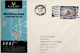 1957 Sudan 1st BOAC Flight London - Johannesburg (Link Between Khartoum And Nairobi) - Soudan (1954-...)