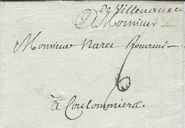 1786- Lettre " De Villenauxe " ( Yonne ) Manuscrit  Taxe 6 Sous Pour Coulommiers - 1792-1815: Départements Conquis