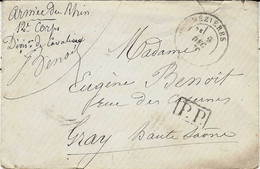 9 DEC. 1870- Petite Env. De MEZIERES ( Ardennes + P.P. Noir " Armée Du Rhin / 13è Corps / Div.on De Cavalerie  " - Oorlog 1870