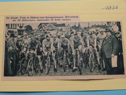 Grote Prijs Te STEKENE Voor Beroepsrenners, Het Vertrek : 1935 ( Zie Foto Voor Detail ) KRANTENARTIKEL ! - Cyclisme