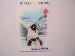 CHINA   USED  CARDS  BIRDS  PINGUINS  2 SCAN - Pingueinos