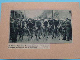 Groote Prijs Beroeps Te KRUYBEKE, Het Vertrek Der 70 Deelnemers : 1932 ( Zie Foto Voor Detail ) KRANTENARTIKEL ! - Cyclisme