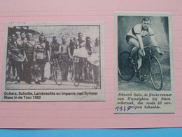 EDUARD SALU Van HUMELGHEM (1935) En OCKERS, SCHOTTE De Tour 1950 ( Zie Foto Voor Detail ) KRANTENARTIKEL ! - Cyclisme