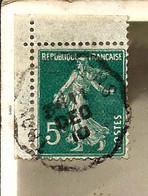 SEMEUSE 5c - COIN De CARNET Sur Carte 1910 - Old : 1906-1965