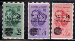 CLN PONTE CHIASSO COMITATO DI LIBERAZIONE NAZIONALE REPUBBLICA SOCIALE 1945 FRATELLI BANDIERA SERIE COMPLETA MNH FIRMATI - National Liberation Committee (CLN)