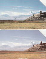 Armenia, ARM-U2, 50 Units, Ararat Valley, 10 Mm Magnetic Strip, 2 Scans.   2 Different Colors - Armenië