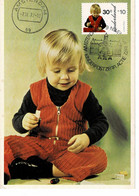 CARTE MAXIMUM PAYS BAS 1972 AIDE A L'ENFANCE  CHILD CARE - Cartes-Maximum (CM)